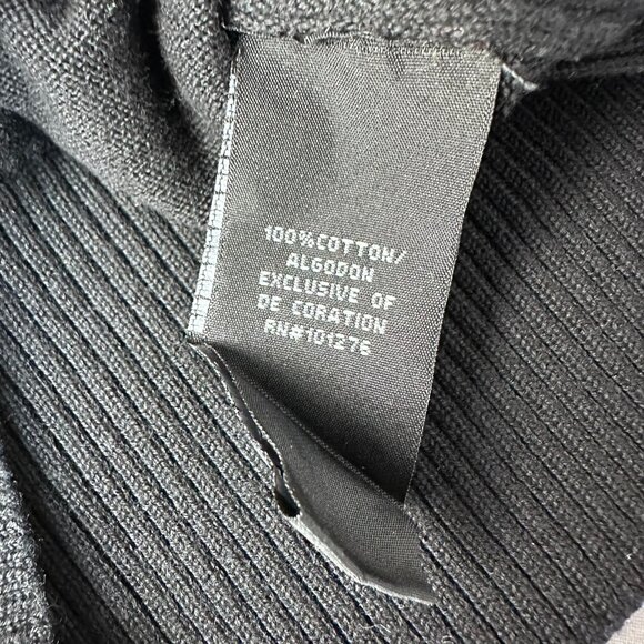 Nicole Miller Women's Sequin Accent V-Neck Cropped Cardigan, Size Med, Black - Picture 8 of 10